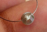 Gray Rose Cut Diamond, 4.9mm Loose Top Side Drilled Diamond, Loose Rough Faceted Cabochon - DS3577