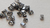 2.4-3mm Salt And Pepper Baguette 4 Pcs Rectangle Faceted Diamond For Jewelry