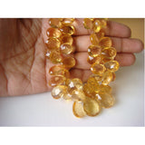 7x9 -15x10 mm Citrine Faceted Pear Shaped Briolettes, Citrine Faceted Beads