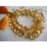 7x9 -15x10 mm Citrine Faceted Pear Shaped Briolettes, Citrine Faceted Beads