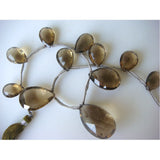 24x17 mm To 16x11 mm Beer Quartz Pear Shaped Faceted Briolettes, 5 Piece