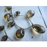 24x17 mm To 16x11 mm Beer Quartz Pear Shaped Faceted Briolettes, 5 Piece