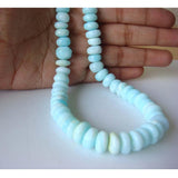 9-11mm Approx., Blue Opal Plain Rondelles, Blue Opal Smooth Rondelle Beads, Blue