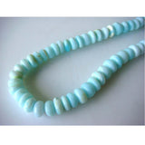 9-11mm Approx., Blue Opal Plain Rondelles, Blue Opal Smooth Rondelle Beads, Blue