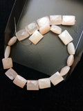 9-10 mm Peach Moonstone Chewing Gum Cut Beads, 8 Inch Natural Peach Moonstone