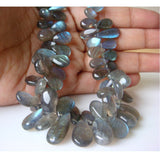 6x8 mm-9x11 mm Labradorite Plain Pear Beads, Labradorite Pear Shaped Briolettes