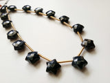 10 mm Black Onyx Faceted Star Beads, Black Onyx Star Shape Bead, Onyx Briolette