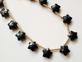 10 mm Black Onyx Faceted Star Beads, Black Onyx Star Shape Bead, Onyx Briolette