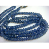 3-5mm Blue Sapphire Faceted Rondelle, Blue Sapphire Rondelle, Glass Filled Blue