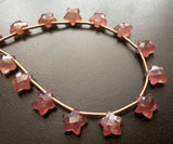 10 mm Strawberry Quartz Faceted Star Beads, Strawberry Quartz Star Shape Bead