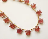 10 mm Strawberry Quartz Faceted Star Beads, Strawberry Quartz Star Shape Bead