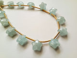 10 mm Aquamarine Faceted Star Beads, Aquamarine Star Shape Bead, Aquamarine