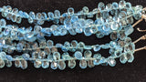 4x5 mm-5x7 mm Aquamarine Faceted Pear Briolettes, Aquamarine Pear Beads, Blue