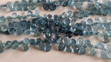 4x5 mm-5x7 mm Aquamarine Faceted Pear Briolettes, Aquamarine Pear Beads, Blue