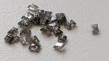 2.4-3mm Salt And Pepper Baguette 4 Pcs Rectangle Faceted Diamond For Jewelry