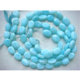 12mm Blue Opal Oval Nuggets, Blue Opal Beads, Blue Opal Plain Oval Beads