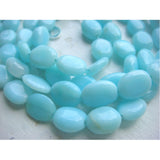 12mm Blue Opal Oval Nuggets, Blue Opal Beads, Blue Opal Plain Oval Beads