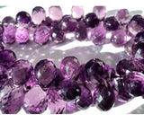 5x7 mm-7x10 mm Amethyst Colored Micro Faceted Tear Drop, Purple Grape Crystal