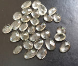 10.5-13mm Green Amethyst Cabochons, Natural Faceted Free Form Shape Green