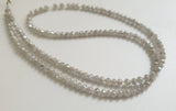 3-3.5mm Gray White Diamond Rondelle Beads, Faceted Drilled Diamond for Jewelry