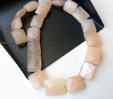 9-10 mm Peach Moonstone Chewing Gum Cut Beads, 8 Inch Natural Peach Moonstone