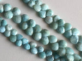 9-10 mm Natural Larimar Faceted Heart Beads, Larimar Faceted Heart Briolettes