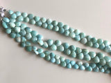 9-10 mm Natural Larimar Faceted Heart Beads, Larimar Faceted Heart Briolettes