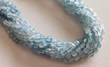 4mm Aquamarine Faceted Coin Beads, 13 Inches Natural Aquamarine Round Beads