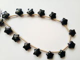 10 mm Black Onyx Faceted Star Beads, Black Onyx Star Shape Bead, Onyx Briolette