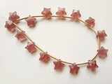 10 mm Strawberry Quartz Faceted Star Beads, Strawberry Quartz Star Shape Bead