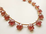 10 mm Strawberry Quartz Faceted Star Beads, Strawberry Quartz Star Shape Bead