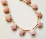 10 mm-10.5 mm Pink Opal Faceted Star Beads, Pink Opal Star Shape Bead, Opal