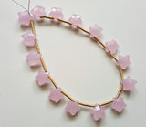 10 mm Rose Pink Chalcedony Faceted Star Beads, Pink Chalcedony Star Shape Bead