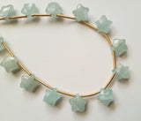 10 mm Aquamarine Faceted Star Beads, Aquamarine Star Shape Bead, Aquamarine