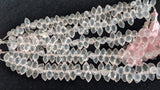 6x10 mm Rose Quartz Faceted Puffed Marquise Beads, Rose Quartz Beads For Jewelry