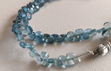 4-5 mm Aquamarine Faceted Heart Briolettes, Aquamarine Heart Beads, Blue
