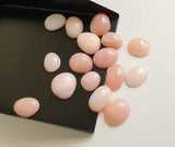 9-12.5mm Pink Opal Cabochons, Natural Plain Free Form Shape Pink Opal Flat Back