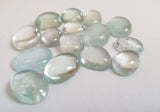 9-12mm Aquamarine Cabochons, Natural Plain Free Form Shape Aquamarine Flat Back