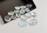 9-12mm Aquamarine Cabochons, Natural Plain Free Form Shape Aquamarine Flat Back