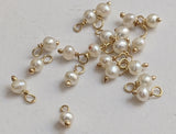 3 mm Pearl 925 Sterling Silver Wire Wrapped Pearl Rondelle Bead Jewelry Hangings