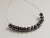 4-4.5mm Black Diamond Round Balls, Faceted Black Diamond Beads, Drilled