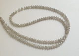 3-3.5mm Gray White Diamond Rondelle Beads, Faceted Drilled Diamond for Jewelry