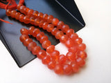 7mm Carnelian Rondelle Beads, Carnelian Faceted Rondelle Beads, Carnelian Orange