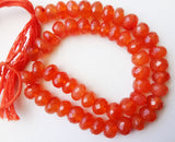 7mm Carnelian Rondelle Beads, Carnelian Faceted Rondelle Beads, Carnelian Orange