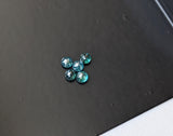 Peacock Blue Rose Cut Diamond Cabochons, 2.8-3mm Round Flat Back Diamond for Jewelry (1Pcs To 5Pcs) - PPD794