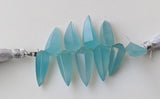 19-22 mm Blue Chalcedony Horn Beads, 5 Pcs Blue Horn For Earrings, Blue