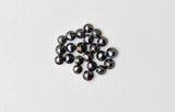 Black Rose Cut Diamond Cabochons, 3.4-3.8mm Round Flat Back Diamonds for Jewelry (2Pcs To 5Pcs)-PPD807