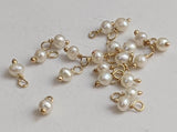 3 mm Pearl 925 Sterling Silver Wire Wrapped Pearl Rondelle Bead Jewelry Hangings