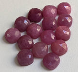 8mm Pink Sapphire Faceted Cushion Shape Cabochon Natural Pink Sapphire Flat Back