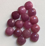 8mm Pink Sapphire Faceted Cushion Shape Cabochon Natural Pink Sapphire Flat Back